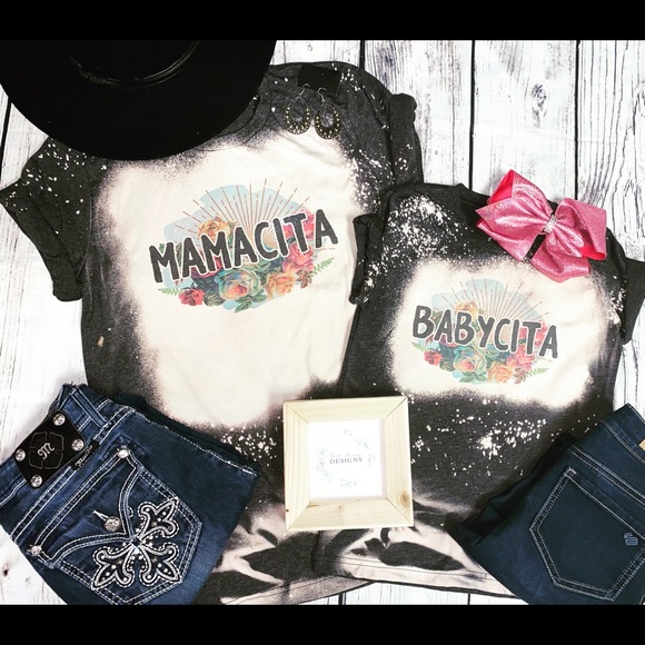 Tops - Mommy and me bleached tees